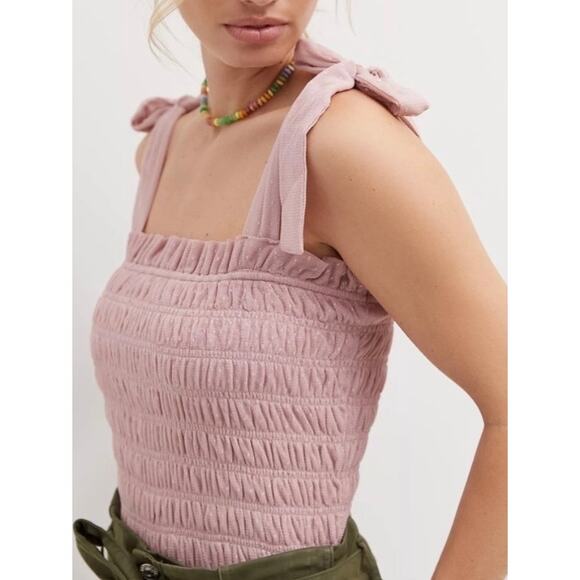 Anthropologie Tops - Anthropologie Smocked Cami Tank Top in Pink Size Small